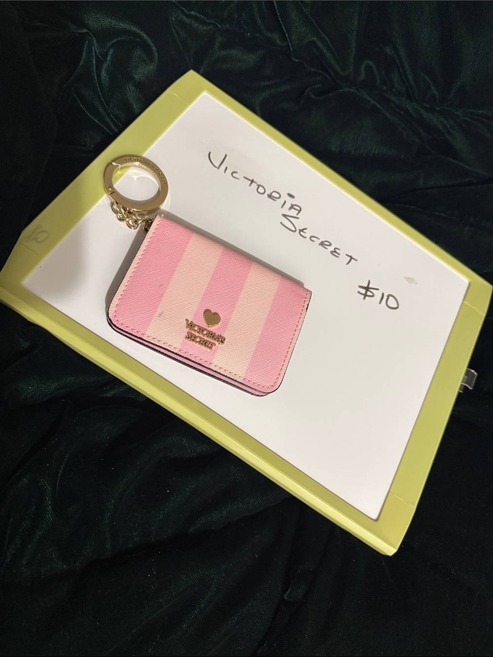 Victoria's Secret Pink Stripe Cardholder Key Ring